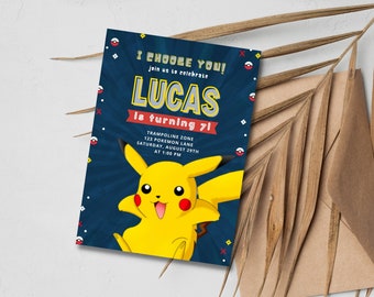 Editable Pokémon, Pikachu Birthday Invitation, Pokemon Party Invite Birthday invitation