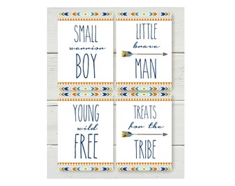 Tribal Bow & Arrow Feather Art 5x7 printables Blue, orange, Mustard/Gold, Mint