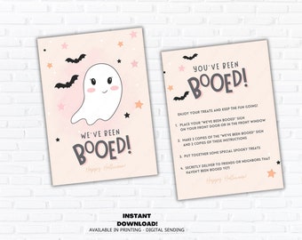 Editable You've Been Booed Printable Signs, You've Been Booed Halloween Activity Kit, We've been Booed, Trick Or Treat Kit,Instant Download