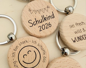 Personalized wooden keychain | Back-to-school gift | Schoolchild 2026 | Encouragement gift | Name tag | Gift for schoolchildren