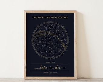 Personalized Star Map Print: Anniversary, Wedding, or Valentine's Gift