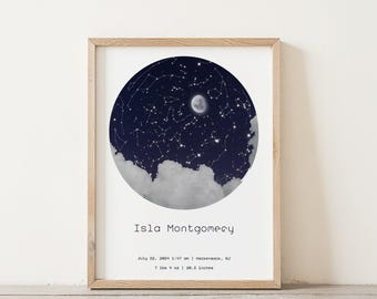 Custom Baby Star Map Print: Personalized Newborn Gift (Digital or Print Options)