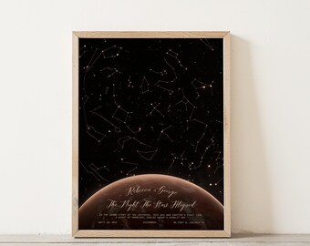 Personalised Star Map, Galaxy Star Map, Wedding Gift, Anniversary Gift, Couple Gift, Valentine's Day Gift, Custom Star Map
