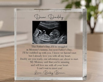 Personalized Ultrasound Photo Acrylic Plaque, Expecting Fathers Day Gift from Baby, First Time Dad Gift from Bump, Custom Dad to Be Gift