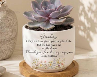 Personalized Daughter In Law Plant Pot, New Bride Gift from Mother In Law, Bride To Be Present, Bride Shower Gift, Wedding Keepsake