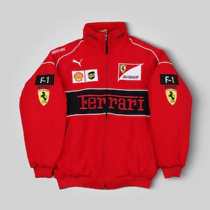 Vintage Ferrari Racing Jacket: Embroidered F1 Motorsport Streetwear