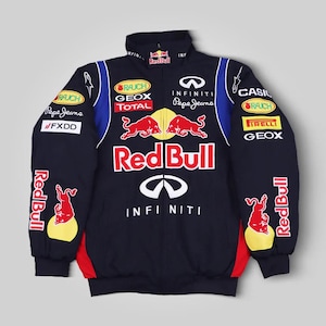 Vintage Red Bull Racing Jacket: Embroidered F1 Motorsport Streetwear