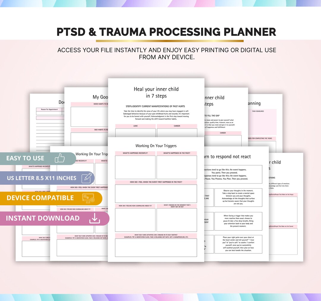 Trauma Processing.pdf Trauma Processing Planner – Mental Health Journal, Therapy Workbook ...