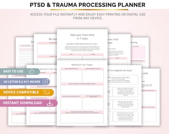 Trauma Processing Planner – Mental Health Journal, Therapy Workbook (PDF)
