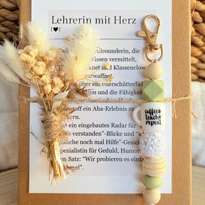 Geschenk für Lehrerin mit Herz, gift for teacher, Schlüsselanhänger handmade, Dankeschön Geschenk, Abschied Schule, Geschenkidee Lehrerin