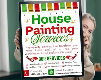 Painting Services Flyer Template | Flyer Templates for Painting Services | Painting Services Flyer | Professional Painting Contractor flyer