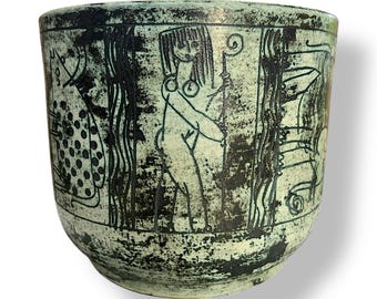Jacques Blin French Ceramic Cache Pot – Vintage Mid Century Art Pottery