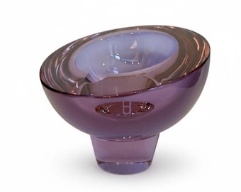 Vintage Murano Art Glass Ashtray, Amethyst Purple Bowl