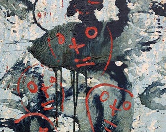 Alain Saverot Original Painting Large Abstract Expressionist Canvas Art
