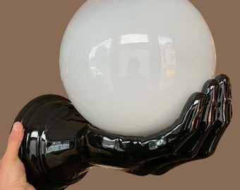 Italian Ceramic Hand Wall Sconce 1980s Globe Lamp Black