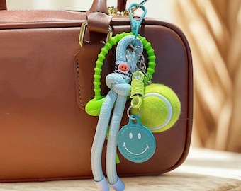 Llavero • Llavero deportivo de paracord • Colgante para bolsa de tenis • Regalo para fanáticos y jugadores de tenis