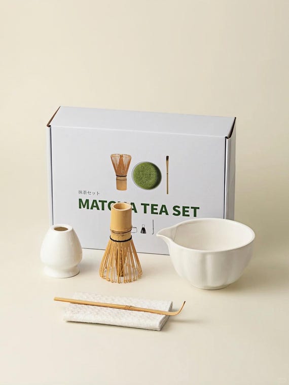 Kit Matcha Complet Japonais – Fouet Bambou, Bol Céramique, Support & Cuillère – Cérémonie Authentique