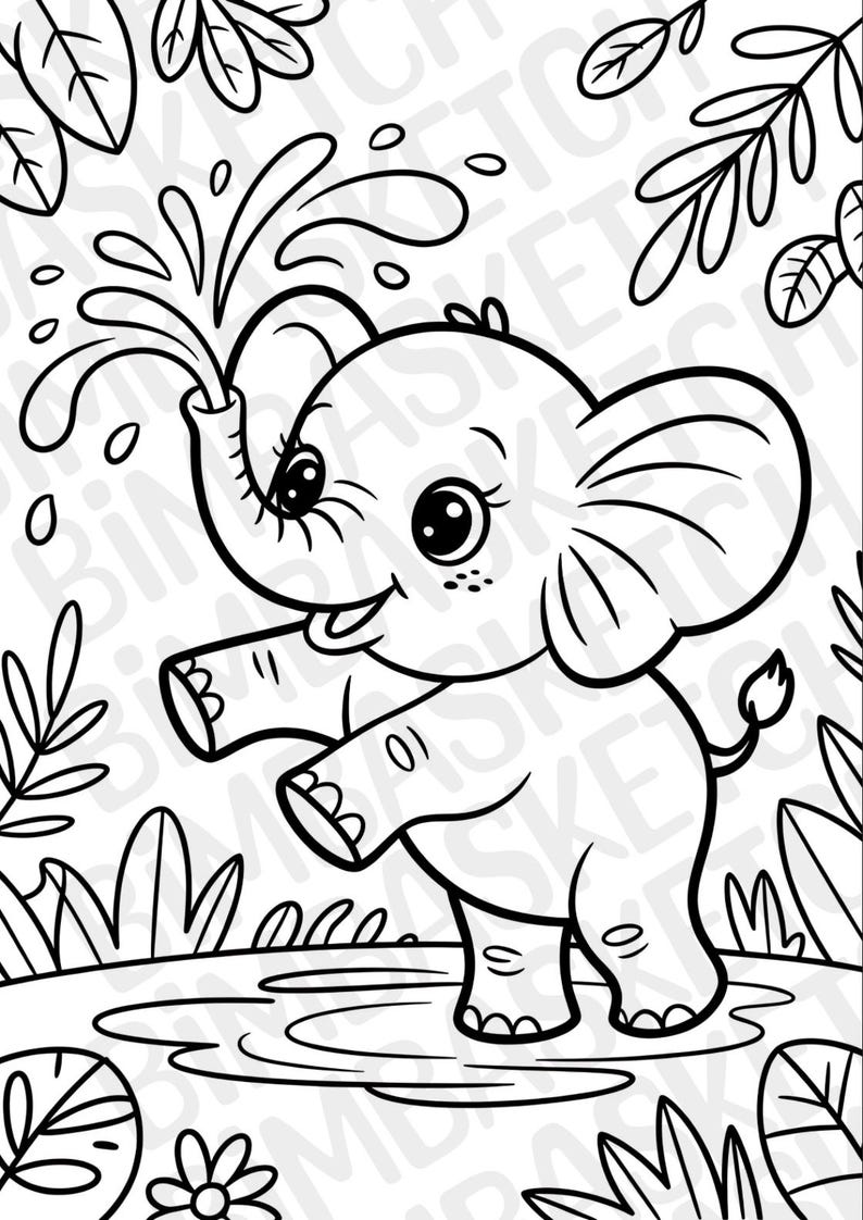 Cute Animals Coloring Book for Kids – 20 Kawaii Animal Pages, Printable ...