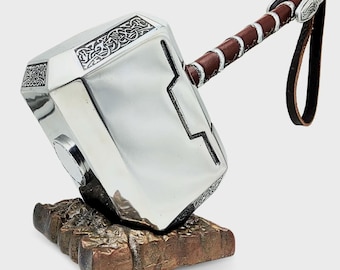 Martillo de Thor de metal, versión mejorada del Mjolnir de Thor, réplica de película a escala 1/1 para cosplay de Thor, Mjolnir de Thor, martillo de Thor, martillo de Thor