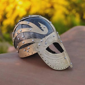 Viking Gjermundbu Helmet – Hand-Forged Armor Helmet | Authentic Norse Warrior Battle Helmet | Perfect For Reenactment LARP And Cosplay