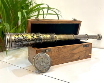 Télescope de travail personnalisé, télescope gravé, longue-vue Pirates Gits, cadeaux d'anniversaire pour mari, cadeau de canotage