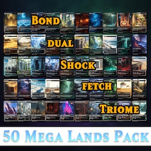 Land Pack for EDH | Shock, Dual, Fetch, Bond & Triome Lands | Full Art Lands