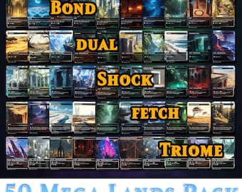Pacchetto di terre per EDH / Terre Shock, Dual, Fetch, Bond e Triome / Terre Full Art