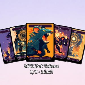 Ficha de rata 1/1 — Toque mortal, no puede bloquear — Fichas MTG personalizadas.