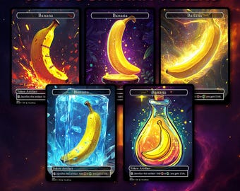 Banana Token – Luminous  Fantasy Art Style Custom Magic Tokens, Foil/Non-foil, Matte Finish.