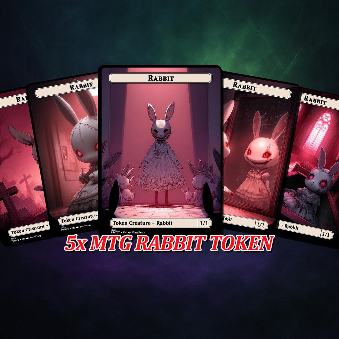 MTG Rabbit Token Set 1/1, Custom MTG Tokens, Dark Anime Horror Fantasy ...