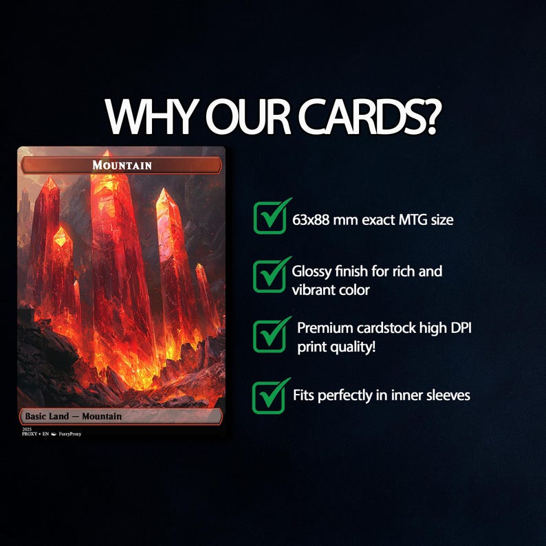 Basic Land Mountain Proxy Set- Epic Fantasy Art Style, Full Art ...