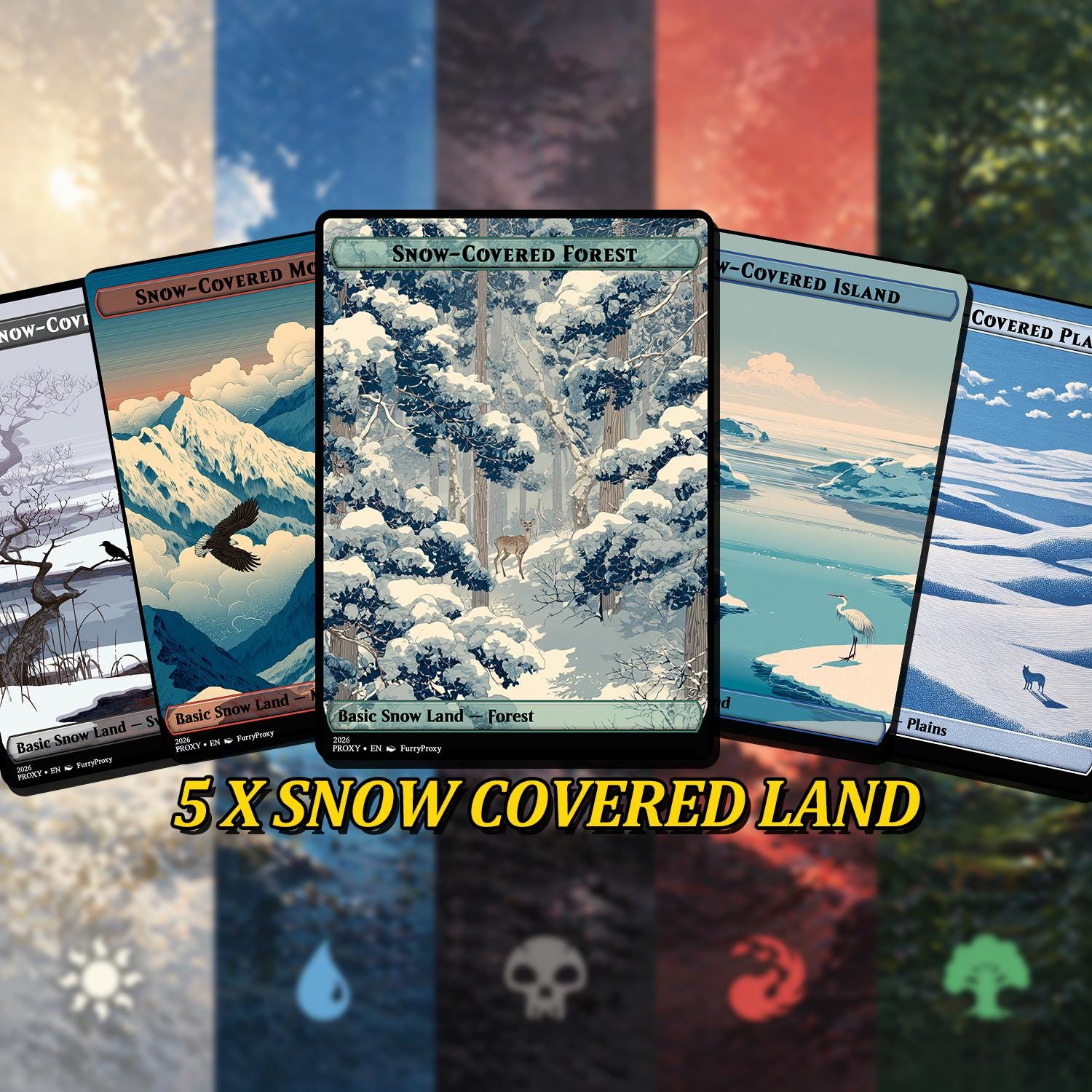 Mtg Japanese Foil Basic Lands - Etsy