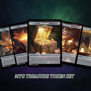 MTG Treasure Token Set, benutzerdefinierte magische Token, Folie / Nichtfolie, matte Oberfläche.
