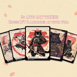 Segnalini Gatto MTG – Set di segnalini Gatto 1/1, 2/1, 2/2 / Scegli P/T e abilità.