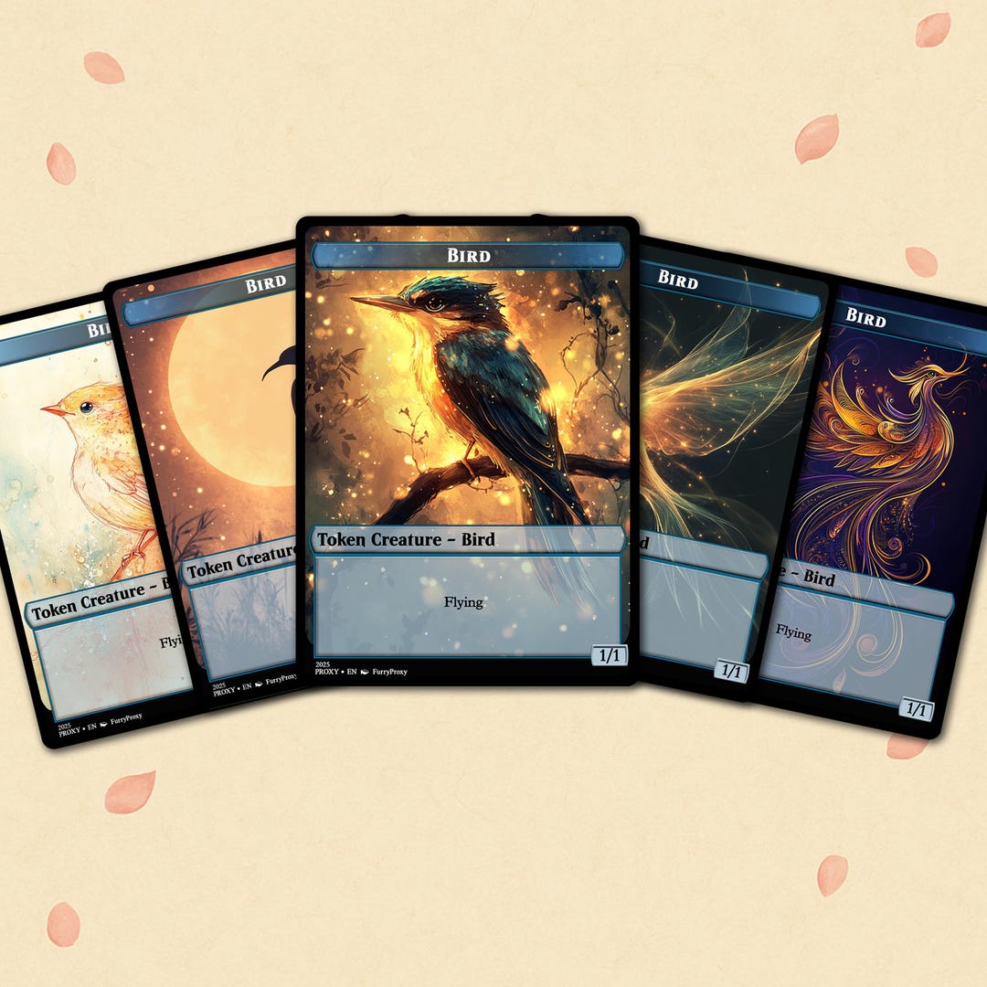 MTG Bird Token Set, 1-1 & 2-2 Blue Flying, Custom Magic Tokens. - Etsy