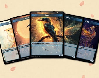 鳥トークン MTG (黒 2/2 飛行) - Etsy 日本