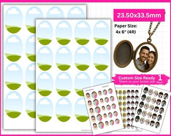 Custom Photo Oval Locket Inserts: Locket Picture Print, Love Locket, Heart Locket Size Photo, Digital Locket Image, Printable Locket Photos