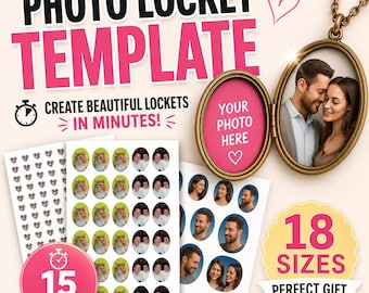 Custom Photo Oval Locket Prints, Locket Picture Print, Love Locket, Heart Locket Size Photo, Digital Locket Image, Printable Locket Photos