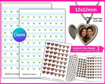 Custom Photo Heart Locket Prints: Love Locket Pictures | Printable Locket Photos, Heart Locket Size Insert, Digital Locket, Digital Prints