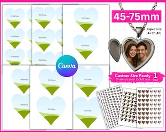 Custom Photo Heart Locket Prints: Love Locket Pictures | Printable Locket Photos, Heart Locket Size Insert, Digital Locket, Digital Prints