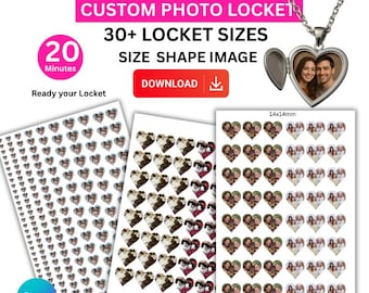 Custom Photo Heart Locket Prints, Love Locket, Printable Locket Photos, Heart Locket Size Photo, Digital Locket Image, Locket Picture Print