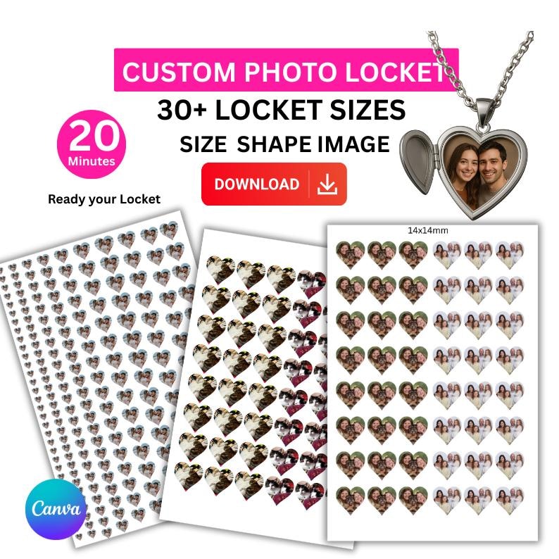 Custom Photo Heart Locket Prints: Love Locket Pictures | Printable ...