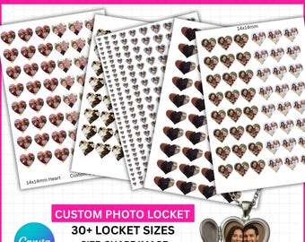 Custom Photo Heart Locket Prints: Love Locket Pictures | Printable Locket Photos, Heart Locket Size Insert, Digital Locket, Digital Prints