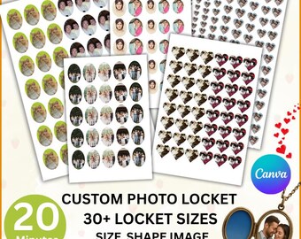 Custom Photo Oval Locket Inserts: Locket Picture Print, Love Locket, Heart Locket Size Photo, Digital Locket Image, Printable Locket Photos