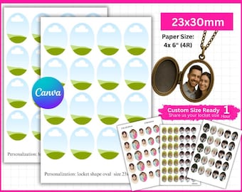 Custom Photo Oval Locket Inserts: Locket Picture Print, Love Locket, Heart Locket Size Photo, Digital Locket Image, Printable Locket Photos