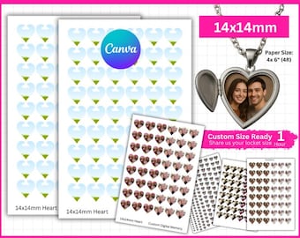 Custom Photo Heart Locket Prints: Love Locket Pictures | Printable Locket Photos, Heart Locket Size Insert, Digital Locket, Digital Prints