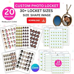 Custom Photo Oval Locket Prints, Locket Picture Print, Love Locket, Heart Locket Size Photo, Digital Locket Image, Printable Locket Photos
