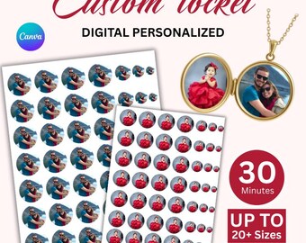 Custom Round Locket Photo Prints, Circle Locket Inserts, Printable Locket Image, Digital Round Photo for Lockets, DIY Locket Photo mockups