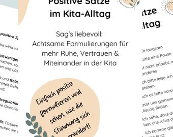 Positive Language in Everyday Daycare | Poster & Explanation | Learning Guide | Learning Guide | A4 PDF for Printing | Pedagogy, Educator, Daycare Materials