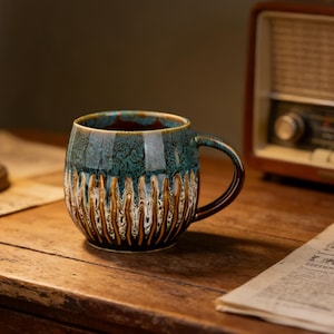 Unique Handcrafted Look Ceramic Cup,20oz Coffee Mug,Large Tea Mug,Housewarming Gift